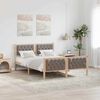 vidaXL Bed Frame with Headboard Taupe 140 x 190 cm Solid Pine Wood