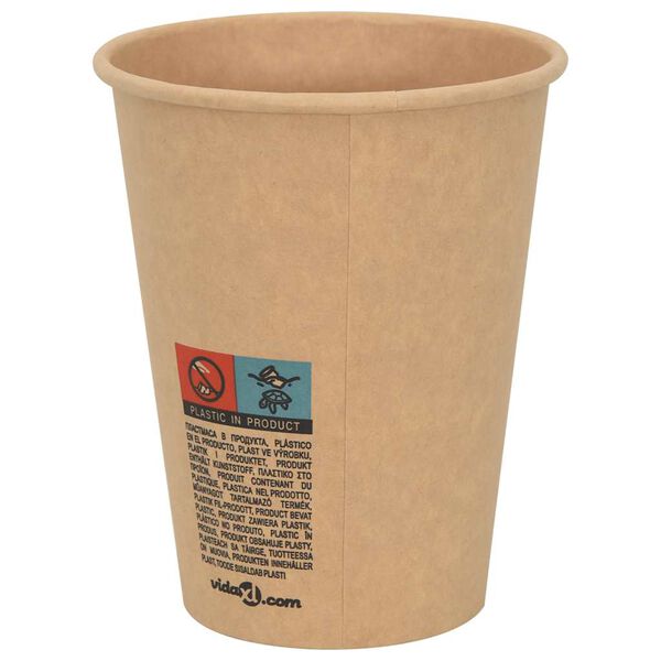vidaXL Paper Coffee Cups 1000 pcs 12oz 300ml Brown