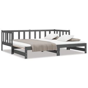 vidaXL Pull-out Day Bed without Mattress Grey 2x(90x190)cm