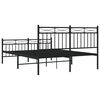 vidaXL Metal Bed Frame without Mattress with Footboard Black 135x190cm