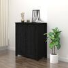 vidaXL Sideboard Black 70x35x80 cm Solid Wood Pine