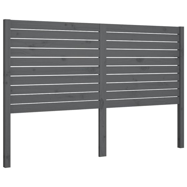 vidaXL Bed Headboard Grey 146x4x100 cm Solid Wood Pine