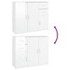 vidaXL Sideboard High Gloss White 91x29.5x75 cm Engineered Wood