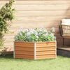 vidaXL Raised Garden Bed Wood Look 129 x 129 x 45 cm Galvanised Steel