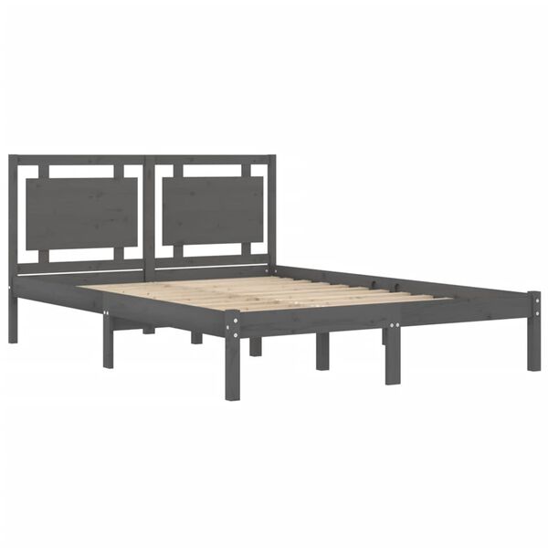 vidaXL Bed Frame without Mattress Grey 200x200 cm Solid Wood