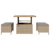 vidaXL Garden Dining Set Beige Poly Rattan
