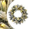 vidaXL Christmas Wreath Green and White Dia. 50 cm PVC and PE 25 LEDs
