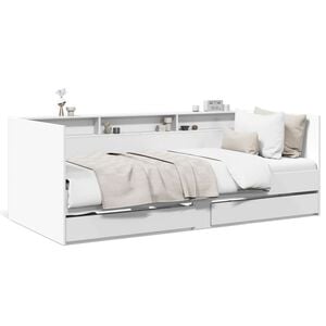 vidaXL Daybed | White | Engineered wood | Small Single | Daybed | Rectangular