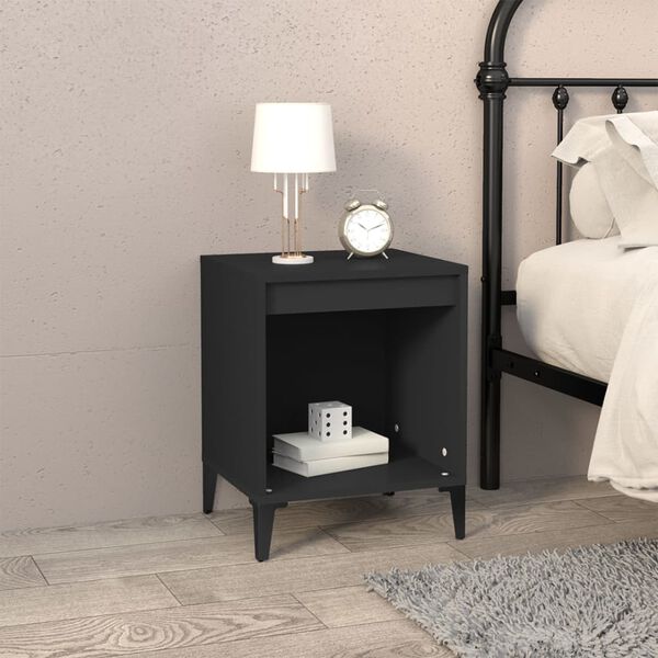vidaXL Bedside Cabinets 2 pcs Black 40x35x50 cm