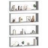 vidaXL Wall Cube Shelves 4 pcs Grey Sonoma 80x15x26.5 cm Engineered Wood