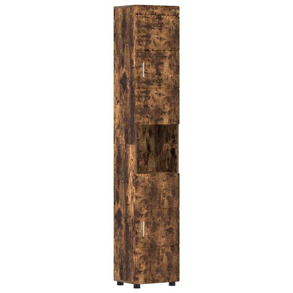 vidaXL Bathroom Cabinet Set TULUM Smoked Oak 37 x 31.5 x 203 cm