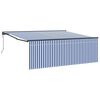 vidaXL Retractable Awning Blue and White 400 x 300 cm