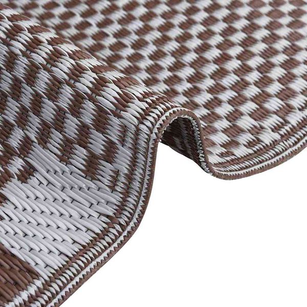 vidaXL Outdoor Rug ARAKIL Brown and white 300 x 400 cm PP