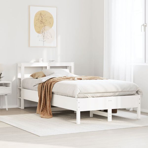 vidaXL Bed Frame without Mattress White 100x200 cm Solid Wood Pine
