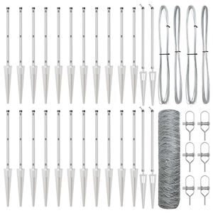 vidaXL Fence Post Silver