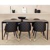 Venture Home Dining Chairs 2 pcs Velvet Leather-look Black and Brass