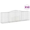 vidaXL Arched Gabion Baskets 10 pcs 400x50x120/140 cm Galvanised Iron
