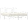 vidaXL Metal Bed Frame without Mattress with Footboard White 180x200cm