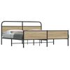 vidaXL Metal Bed Frame without Mattress Smoked Oak 150x200 cm King Size