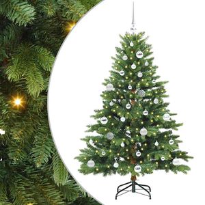 vidaXL Artificial Christmas Tree with 150 LEDs Green 150 cm PE and PVC