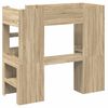 vidaXL Loft Bed Frame with Desk Sonoma Oak 75 x 190 cm Engineered Wood