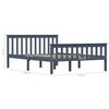 vidaXL Bed Frame without Mattress Grey Solid Pine Wood 140x200 cm (283229+2x321989)