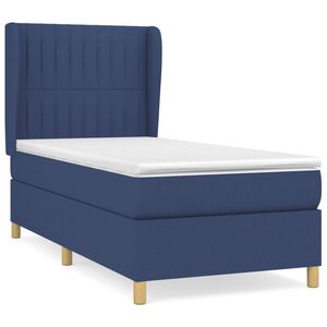 vidaXL Box Spring Bed with Mattress Blue 80x200 cm Fabric