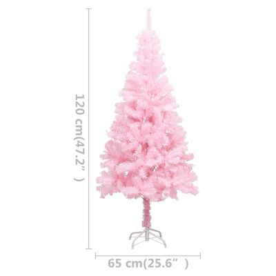 vidaXL Artificial Pre-lit Christmas Tree with Stand Pink 120 cm PVC