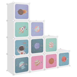 vidaXL Storage Cabinet | White | PP (Polypropylene), Steel | Modular