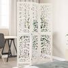 vidaXL Room Divider 3 Panels White Solid Wood Paulownia