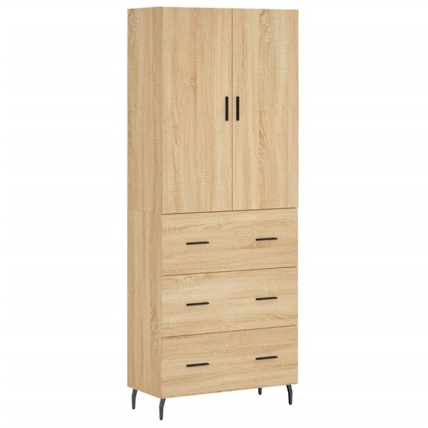 vidaXL Highboard Sonoma Oak 69.5x34x180 cm Engineered Wood