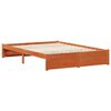 vidaXL Bed Frame with Headboard Wax Brown 160 x 200 cm Solid Pine Wood