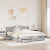 vidaXL Bed Frame Concrete Grey 200 x 200 cm Engineered Wood