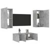 vidaXL 4 Piece TV Wall Units with LED Concrete Grey Engineered Wood