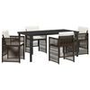 vidaXL Garden Dining Set 5 pcs Brown Powder-Coated Steel
