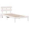 vidaXL Bed Frame with Headboard White 90 x 200 cm Solid Pine wood