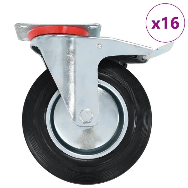 vidaXL 16 pcs Swivel Casters 200 mm