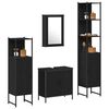 vidaXL Bathroom Furniture Set with Shelf 4 pcs Black Engineered wood