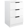 vidaXL Bedside Cabinet High Gloss White 40x36x65 cm