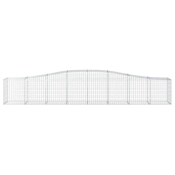 vidaXL Arched Gabion Baskets 2 pcs 400x50x60/80 cm Galvanised Iron