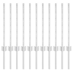 vidaXL Fence Post 11 pcs Silver 60 cm Steel