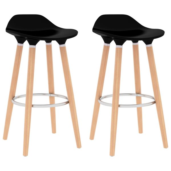 vidaXL Bar Chairs 2 pcs Black