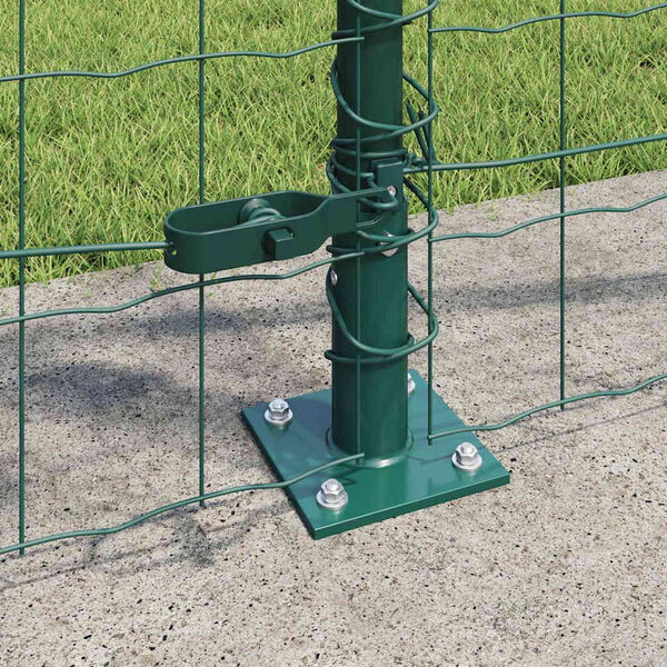 vidaXL Fence with Post Green 0.8 x 25 m Steel and PVC