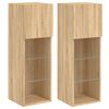 vidaXL TV Cabinets with LED Lights 2 pcs Sonoma Oak 30.5x30x90 cm