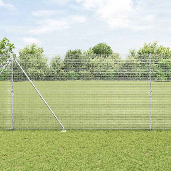 vidaXL Fence Post Silver 10 x 1.6 m (12 x 12 mm mesh) Steel