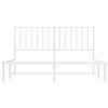 vidaXL Metal Bed Frame without Mattress with Headboard White 140x200cm