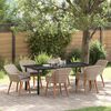 vidaXL Garden Dining Set with Cushion 7 pcs Light Grey Poly Rattan