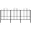 vidaXL Garden Fence with Spear Top Steel 537x200 cm Black