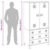 vidaXL Industrial Wardrobe Black 90x50x180 cm Metal