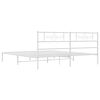 vidaXL Metal Bed Frame without Mattress with Headboard White 200x200cm